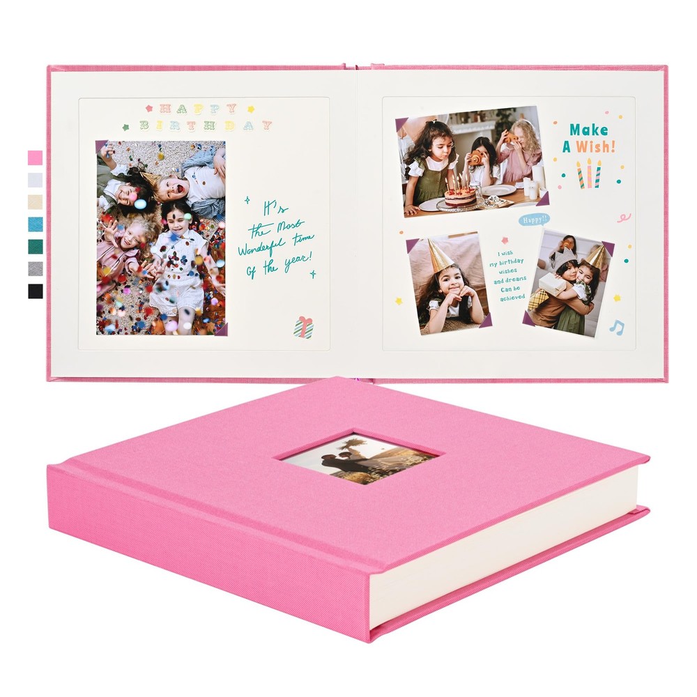 Pssoss 8 x 8 Inch DIY Scrapbook Album 40 Pages 8 x 8 40 Pages, Pink