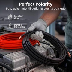 GEARit 0 Gauge Wire 25 ft Red, 1/0 AWG Battery Cable CCA, CopperClad Aluminum…