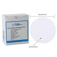 MCE Gridded Membrane Filters, 47mm Diameter, 0.22 um 0.45 μm Pore Size, STERILE