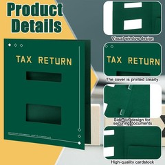 100 Pcs Green Tax Return Folders Bulk 9 x 11.25 Inches Income Tax Organizer w…