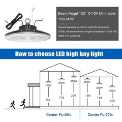 150W UFO LED High Bay Light Dimmable Commercial Warehouse Shop Light 5000K