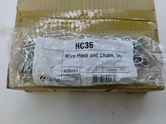 NEW Box of (12) Lithonia Lighting HC36 Wire Hook and Chain 36”
