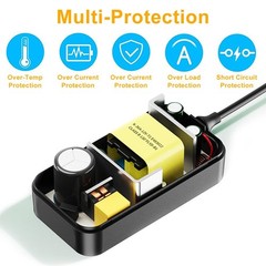 12V 2A Power Supply, AC 120V to DC12V 5.5×2.1mm Jack Converter, 12 Volt LED D…