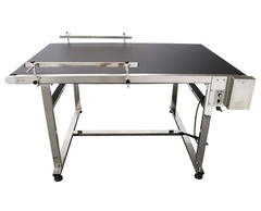 59×35.4″PVC Conveyor System w/Double Guardrails 55-66Lbs Load Packing Equipment