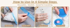 Vacuum Seal Bags with Portable Electric Pump, 6 Pack Vacuum Storage Bags for