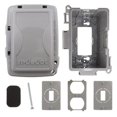 RED DOT CKNMG-NG WHILE-IN-USE WEATHERPROOF RECEPTACLE COVER, 1-GANG, GRAY