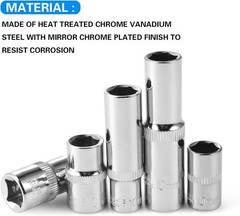 10-Piece] 10mm Socket Set, 1/4-Inch & 3/8-Inch Drive Impact Socket, 6-Point &…