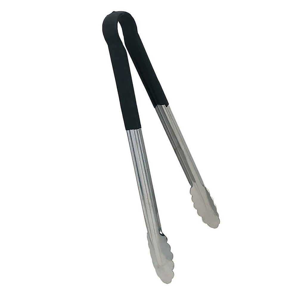 Update International TOPP-12 Stainless Steel Black Spring Tongs 12″, PVC Whic…