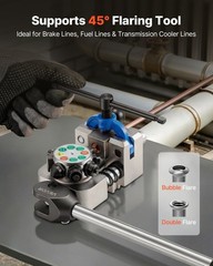 Hardened Carbon Steel Flaring Kit: 45° Die Head, 4 Sizes, Tube Cutter Included
