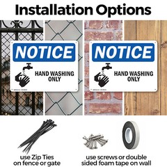 (2 Pack) Hand Washing Only OSHA Notice Sign Decal Metal Plastic