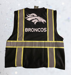 🏈🦺DENVER REFLECTIVE 3″ STRIP SAFETY PPE WORK VEST SIZES M, L, XL, 2XL BRONCOS