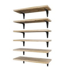 SKYSEN Floating Shelves for Wall Set of 6, 15.7in Wood 15.7″, Rustic Brown