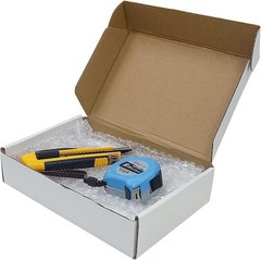 9x6x2 Inches Shipping Boxes Set of 25 White Small Corrugated Cardboard Box