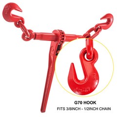 VEVOR 2 Pack Ratchet Binder 3/8″- 1/2″ Load Chain Binder Rigging Equipment