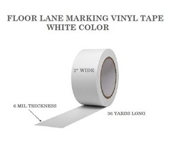 4 ROLLS Vinyl PVC WHITE Floor Safety Lane Marking Tape (OSHA) 2″ X 36 YDS 6 MIL