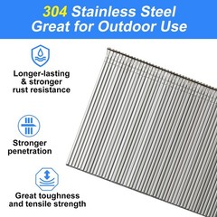 SimCos 18 Gauge 304 Stainless Steel Brad Nails 18 5/8″+1″+1-1/2″+2″ –800pcs