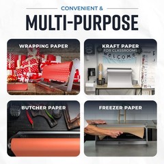 Paper Roll Dispenser and Cutter – Long 18″ Roll Paper Holder – Great Butcher …