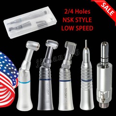 NSK Style Dental Low Speed Handpiece Straight Contra Angle Air Motor 1:1 Attach