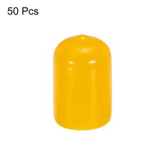 50pcs 1/2″ (12mm) Rubber End Caps Cover PVC Vinyl Screw Thread Protector Yellow