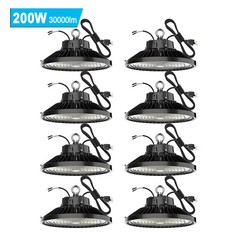 8 Pack UFO Led High Bay Light 200W Industrial Commercial Garage Light 90-277V
