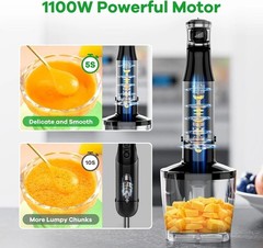 1100W Immersion Blender Set – 5 in 1 Handheld Corded Blender for Smoothies & …