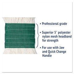 Boardwalk 502WHEA 5 in. Super Loop Cotton Wet Mop Head – Medium, White New
