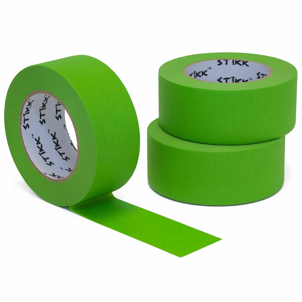 3pk 2″ 48mm x 60yd STIKK Green Painters Masking Tape 14 Day Easy Removal