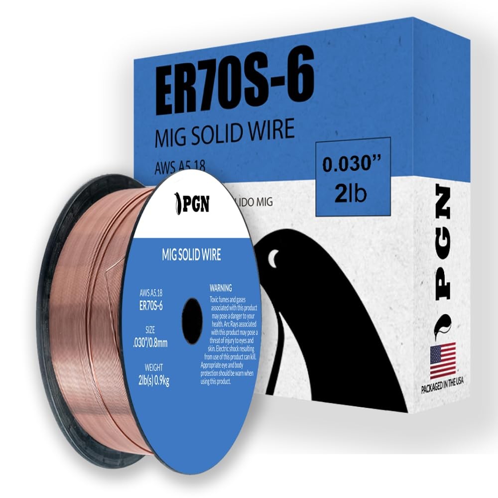 PGN Solid MIG Welding Wire – ER70S-6 .030 Inch – 2 Pound Spool – Mild Steel M…