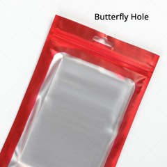 Multi-Size Matte Red Mylar Flat Zip Lock Pouch Bag For Storage w/ Window R10