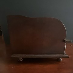London Leather Wood Roll Top Desktop Organizer with Drawers