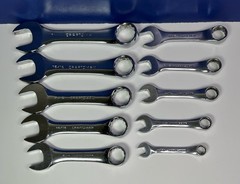 Craftsman 10 of 12 Piece SAE Stubby Combination Wrench Set 44110 – 44099 USA