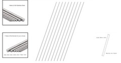 Craft-Ready 10pcs Stainless Steel Round Rods – 1mm x 300mm for Model Engineering