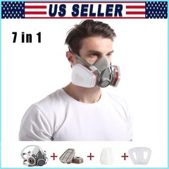 7in1 Half Face Gas Mask 6200 Respirator Safety Protect Painters Respirator