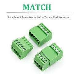 10 PCS 5 Pin 2.54mm Pitch Screw Terminal Block Connector 26 18 AWG Pluggable