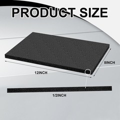 Frienda 12 Pcs 12″ x 8″ x 0.5″ Polyethylene Foam Sheet Thick Black Packing Foam