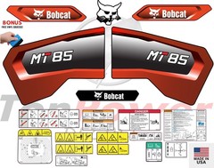 Bobcat MT85 Safety Decal Kit – MINI Skid Steer – Laminated 3M Vinyl