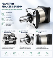 Nema23 Planetary Gearbox Speed Reducer Gear Head 5:1/20:1/50:1/100:1 14mm Shaft