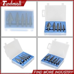 Findmall 5 Pack Oxide M2 Multiple Hole 50 Sizes 1/8- 1-3/8″ HSS Step Drill Bit