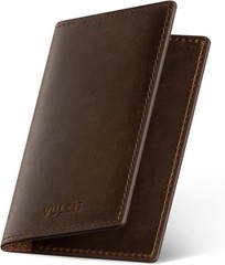 Leather Business Card Holder Slim Compact Bifold Wallet for Men Women