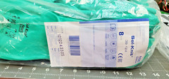 12 Pair Ansell 39-124 Alpha-Tec Sol-Knit Chemical Resistant Gloves, Size 8 [E1S2
