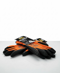 12 Pair Gasoline Orange Safety Gloves Latex Coated Grip Cut Resistant
