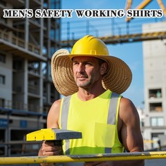 Amylove Lime 4 Pcs Hi Vis Sleeveless Reflective Shirt For Men Class 2