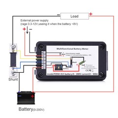 DC Battery Monitor Meter 100A/200A/300A 0-200V LCD Display Amp for Car RV Solar