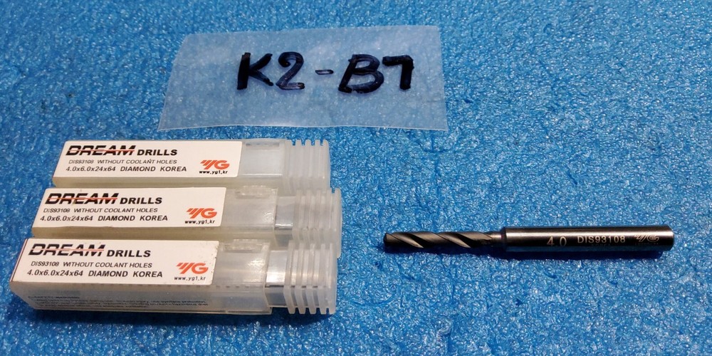 DREAM DRILL 4.0 MM CARBIDE DRILL, 6.0MM SHANK, 24 MM FLUTE LENGTH, 3 Pcs
