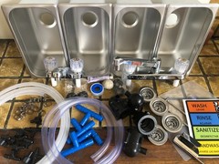 STANDARD SMALL Portable Concession Sink Complete, Drain & Faucets Plumbing Kit