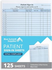 Blue Summit Supplies 125 HIPAA Patient Sign In Sheet Carbonless
