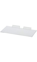 Lot of 12 Slatwall Shelves Shelf Shoe 12″ x 6″ Flat Styrene Clear Acrylic Slat