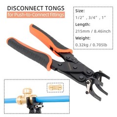 Push to Connect Removal Tool Disconnect Tongs Tool Plumbing Tools for 1/2” 3/…