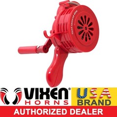 HANDHELD LOUD HAND CRANK MANUAL OPERATED AIR RAID ALARM PORTABLE SIREN RED