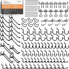 176PCS Extra Thick Pegboard Hooks, 1/4″ Heavy Duty Black Metal Peg Board Hook…